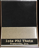 Iota Phi Theta Stainless Steel Business Card Holder With Leather [Brown]