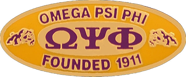 Omega Psi Phi Founded 1911 Oval Lapel Pin [Gold]