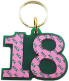 Alpha Kappa Alpha Color Mirror Line #18 Keychain [Green]
