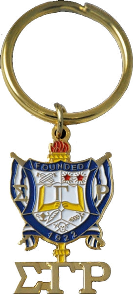 Sigma Gamma Rho Crest Key Chain [Gold]