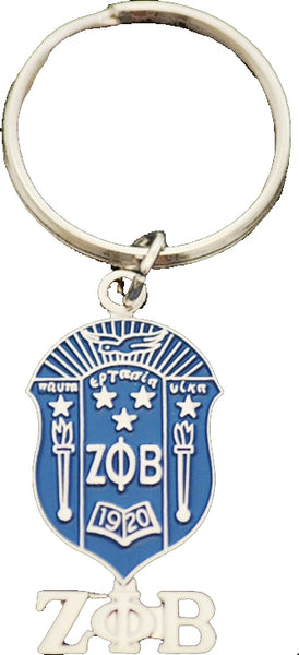 Zeta Phi Beta Crest Key Chain [Silver]