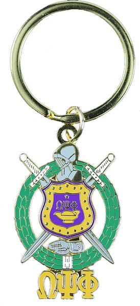 Omega Psi Phi Shield Key Chain [Gold]
