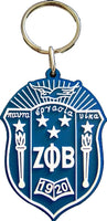 Zeta Phi Beta PVC Crest Key Chain [Blue]
