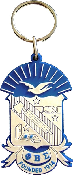 Phi Beta Sigma PVC Shield Key Chain [Blue]