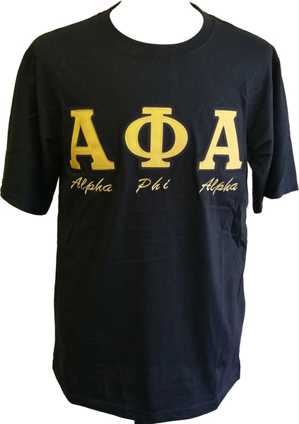 Buffalo Dallas Alpha Phi Alpha Embroidered T-Shirt [Short Sleeve - Black]