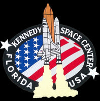 NASA Kennedy Space Center Florida USA Flag Iron-On Patch [Black]