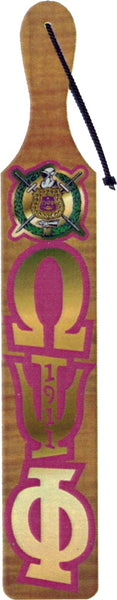 Omega Psi Phi Mirror Letter Wood Paddle [Brown]