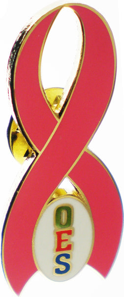 Eastern Star Pink Ribbon Lapel Pin [Gold]