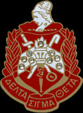 Delta Sigma Theta Crystal Crest Lapel Pin [Gold]