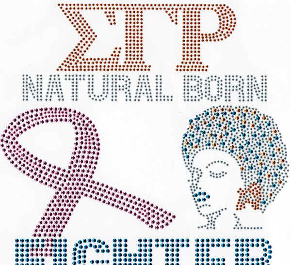 Sigma Gamma Rho Natural Born Fighters Heat Transfer [Gold/Blue]