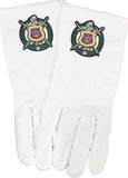 Omega Psi Phi Woven Shield Emblem Mens Ritual Gloves [White]