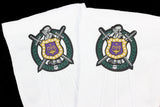 Omega Psi Phi Woven Shield Emblem Mens Ritual Gloves [White]