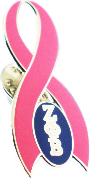 Zeta Phi Beta Pink Ribbon Lapel Pin [Silver]