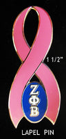 Zeta Phi Beta Pink Ribbon Lapel Pin [Silver]