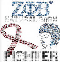 Zeta Phi Beta Natural Born Fighters Heat Transfer [Silver]