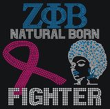 Zeta Phi Beta Natural Born Fighters Heat Transfer [Silver]