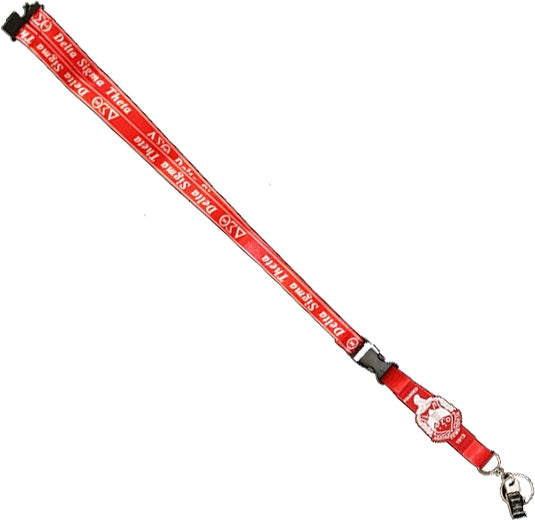 Delta Sigma Theta PVC Crest Break-Away Lanyard Keychain [Red]