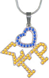 Sigma Gamma Rho Crystal Heart Necklace [Silver]