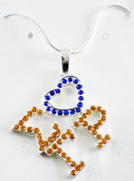 Sigma Gamma Rho Crystal Heart Necklace [Silver]