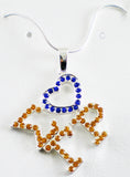 Sigma Gamma Rho Crystal Heart Necklace [Silver]