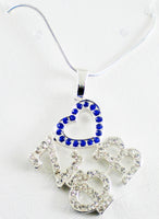 Zeta Phi Beta Crystal Heart Necklace [Silver]