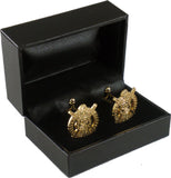Omega Psi Phi Shield Sandblasted Cuff Links [Gold]