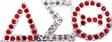 Delta Sigma Theta Austrian Crystal Lapel Pin [Silver/Red/Clear]