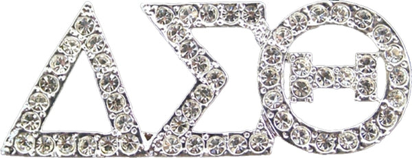 Delta Sigma Theta Austrian Crystal Lapel Pin [Silver/Clear]