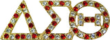 Delta Sigma Theta Austrian Crystal Lapel Pin [Gold/Variegated]