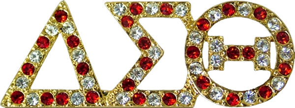 Delta Sigma Theta Austrian Crystal Lapel Pin [Gold/Variegated]