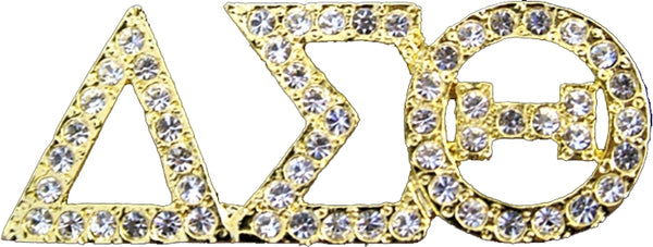 Delta Sigma Theta Austrian Crystal Lapel Pin [Gold/Clear]
