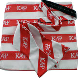 Kappa Alpha Psi Striped Mens Bow Tie & Handkerchief Set [Red/White]