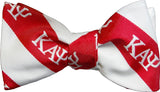 Kappa Alpha Psi Striped Mens Bow Tie & Handkerchief Set [Red/White]