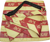 Kappa Alpha Psi Striped Mens Bow Tie & Handkerchief Set [Crimson Red/Cream]