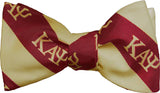 Kappa Alpha Psi Striped Mens Bow Tie & Handkerchief Set [Crimson Red/Cream]