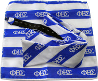 Phi Beta Sigma Striped Mens Bow Tie & Handkerchief Set [Blue/White - One Size]