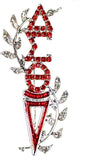 Delta Sigma Theta Austrian Crystal Torch Lapel Pin [Silver]