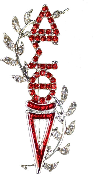 Delta Sigma Theta Austrian Crystal Torch Lapel Pin [Silver]