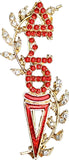 Delta Sigma Theta Austrian Crystal Torch Lapel Pin [Gold]