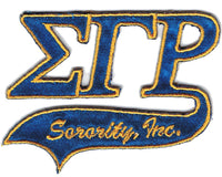 Sigma Gamma Rho Tail Tackle Twill Iron-On Patch [Blue]