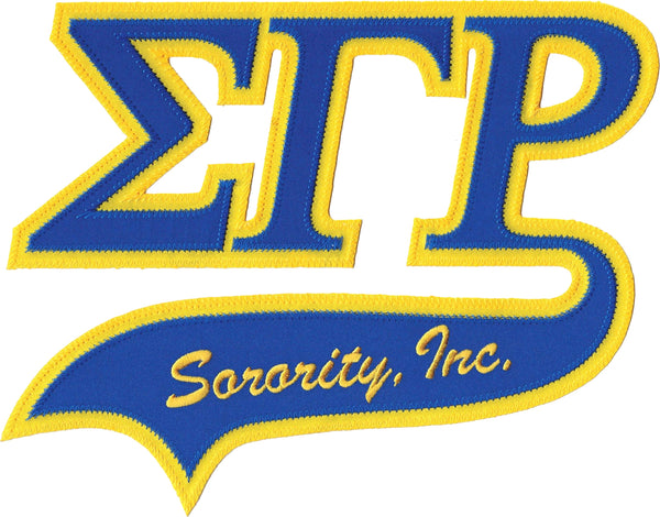 Sigma Gamma Rho Tail Tackle Twill Iron-On Patch [Blue]