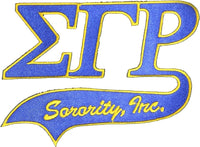 Sigma Gamma Rho Tail Tackle Twill Iron-On Patch [Blue]