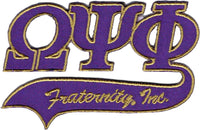 Omega Psi Phi Tail Tackle Twill Iron-On Patch [Purple]