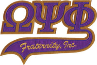 Omega Psi Phi Tail Tackle Twill Iron-On Patch [Purple]