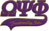 Omega Psi Phi Tail Tackle Twill Iron-On Patch [Purple]