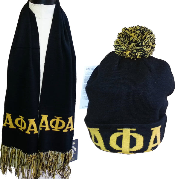 Buffalo Dallas Alpha Phi Alpha Scarf Set [Black]