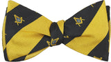 Mason Striped Mens Bow Tie & Handkerchief Set [Black/Gold]