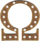 Omega Psi Phi Que 20 Pearls Iron-On Patch [Gold]