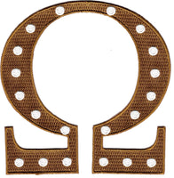 Omega Psi Phi Que 20 Pearls Iron-On Patch [Gold]