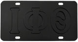 Iota Phi Theta Raised Letter Mirror License Plate [Black/Black]